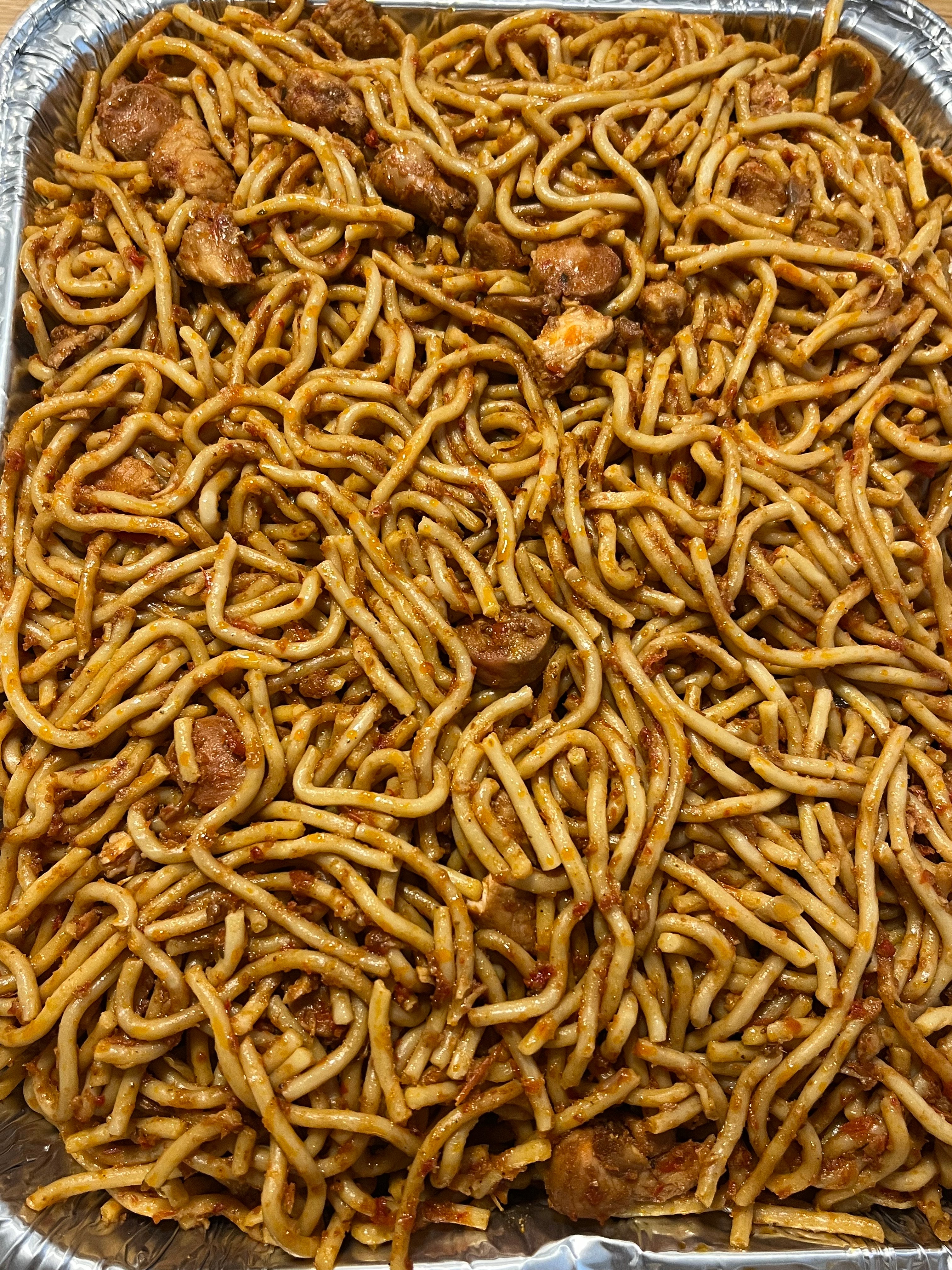 Chicken Jollof Spaghetti